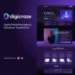 Digicraze – Digital Marketing Agency Elementor Pro Template Kit